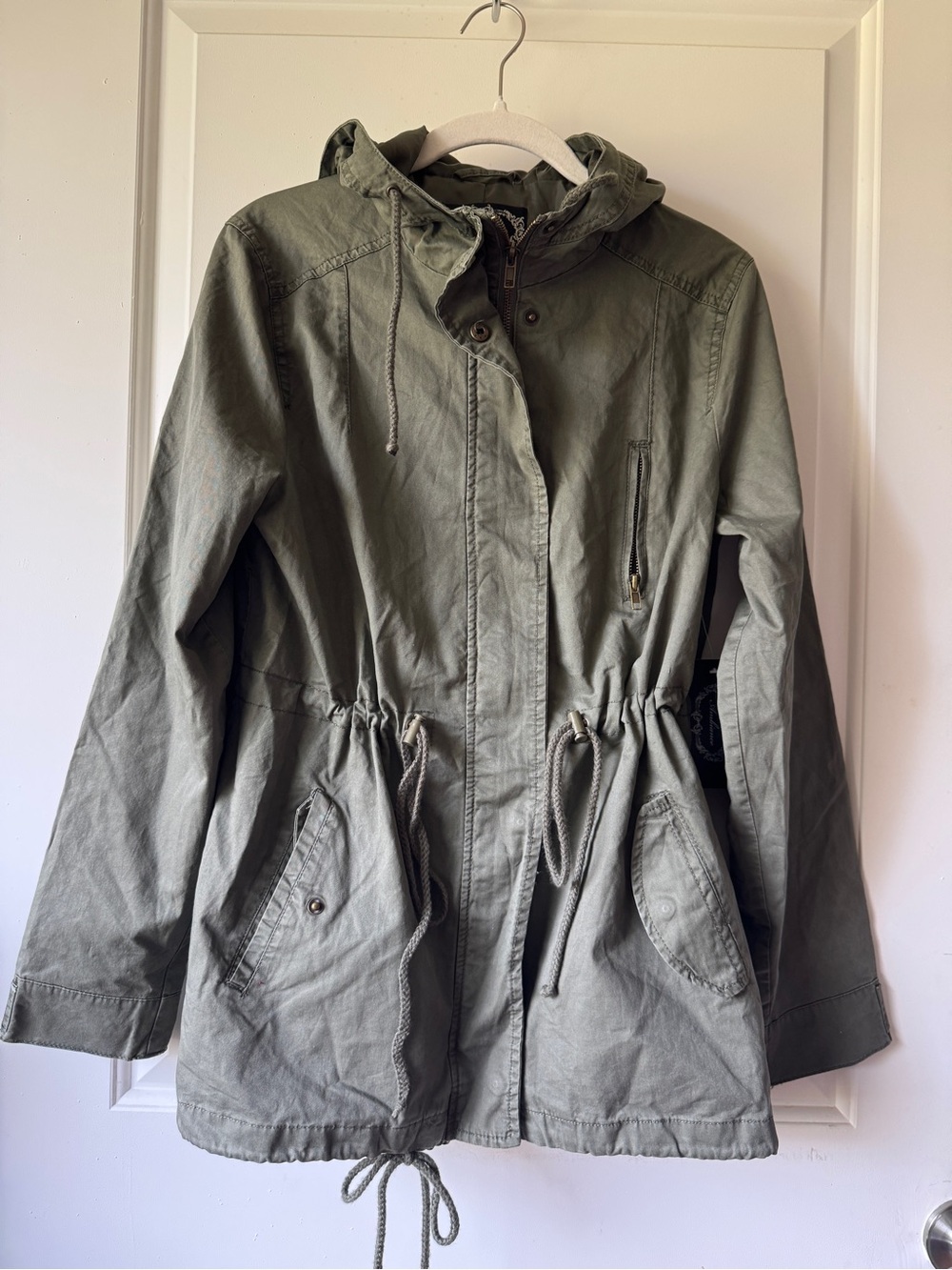 Olive green Hooded Jacket NEW large